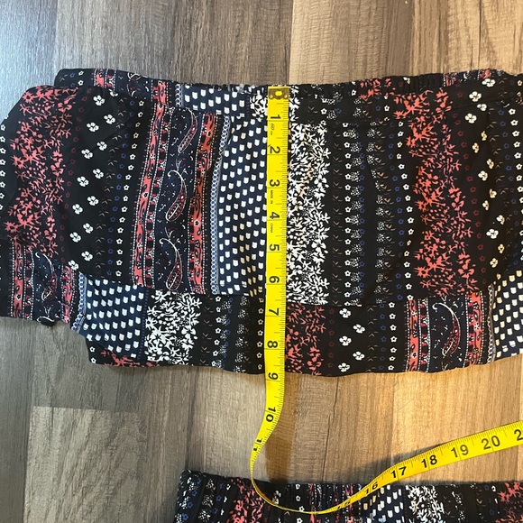 Thread Story Geo Print 2 Piece Halter and Split Leg Wide Jumpsuit/Romper SZ M/L - Picture 7 of 15